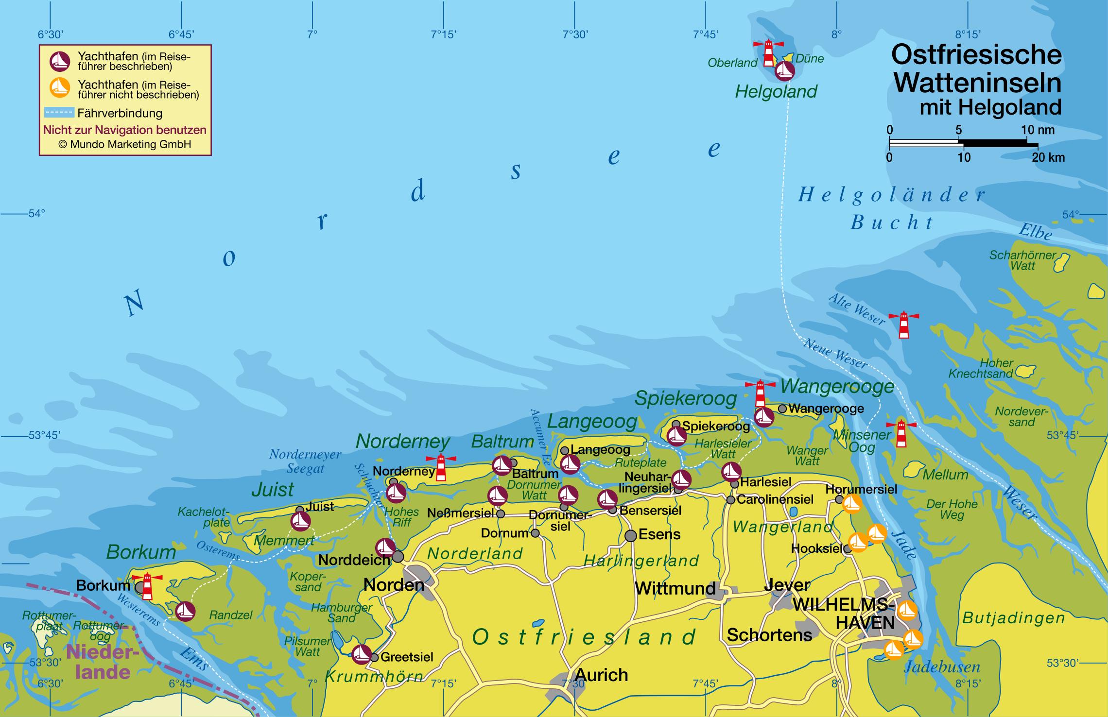 Revierübersicht Ostfriesische Inseln und Helgoland